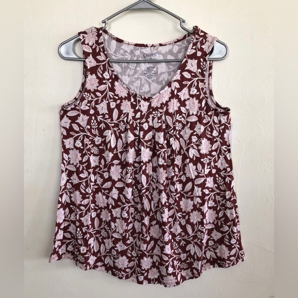 Womens CROFT & BARROW Semi Loose Sleeveless Top Size XSmall Petite Stretch New